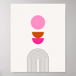 Mittelalter Moderne 04 Rosa Sonne und Regenbogenbo Poster