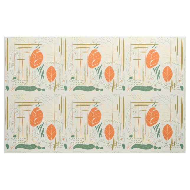 Mittelalter Moderne Abstrakte Seenlandschaft mit F Stoff (Yard (91,4 cm))