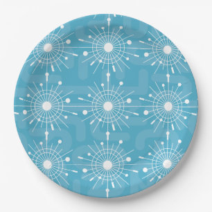 Mittelalter Moderne Aquamarine Sputnik Snowflake M Pappteller