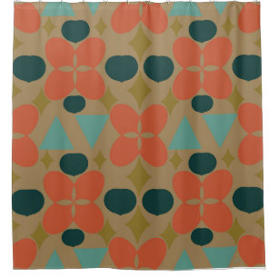 Mittelalter Moderne Blume Diamond Taupe Duschvorhang