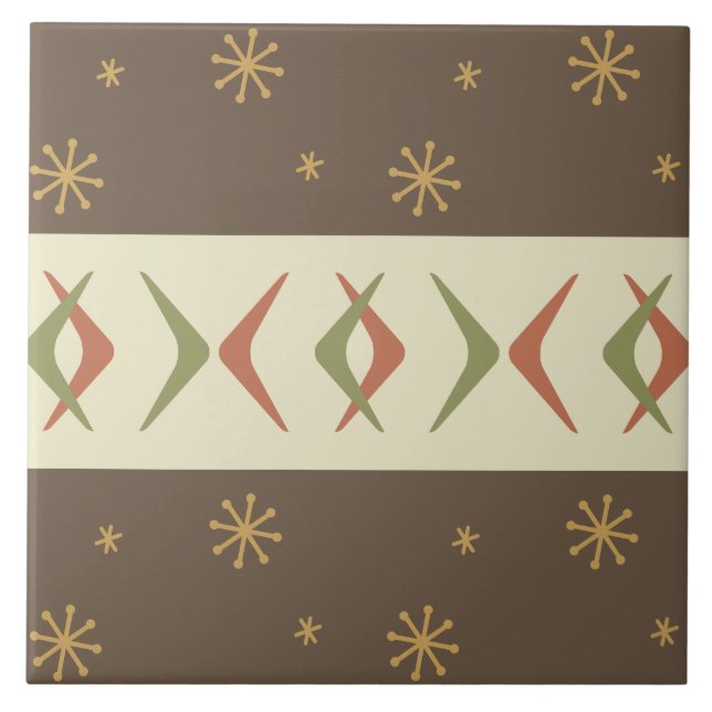 Mittelalter Moderne Boomerangs mehrfarbig Fliese (Vorderseite)