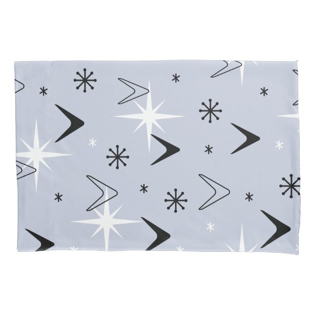 Mittelalter Moderne Boomerangs Silver Blue Kissenbezug (Vorderseite)