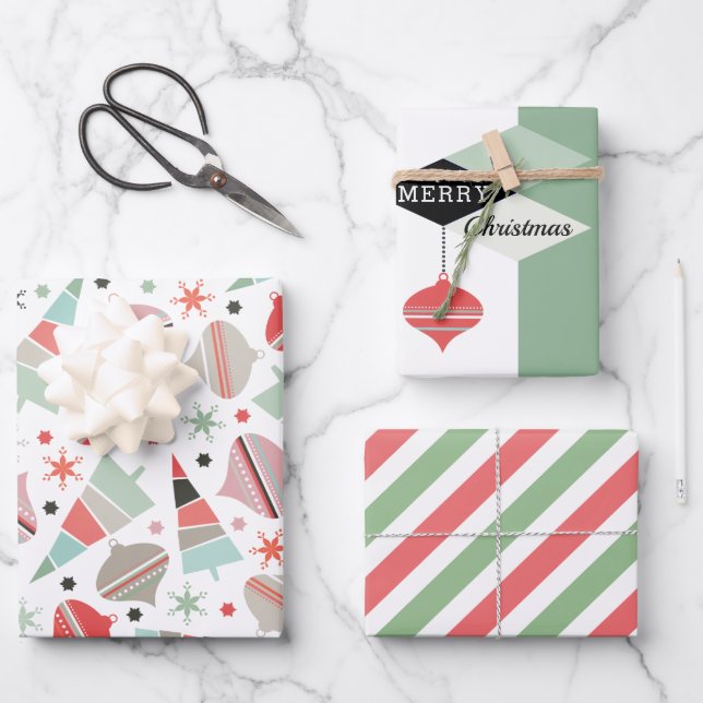 Mittelalter Moderne frohe Weihnachten Geschenkpapier Set (Vorderseite)