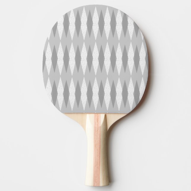 Mittelalter Moderne Graue Raute Ping Pong Paddle Tischtennis Schläger (Vorderseite)