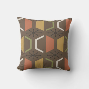 Mittelalter Moderne Hexagons Brown Kissen
