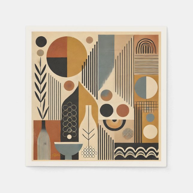 Mittelalter Moderne Kunst Herbst Ernte Serviette (Vorderseite)