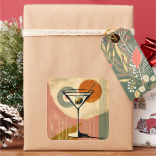 Mittelalter Moderne Kunst Martini Quadratischer Aufkleber