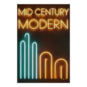 Mittelalter Moderne Kunst Neon Design Poster