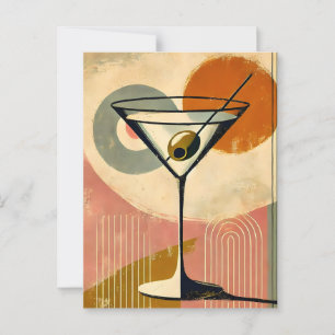 Mittelalter Moderne Minimalistische Kunst Martini Postkarte