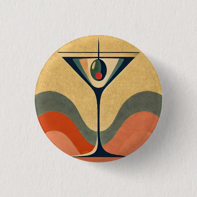 Mittelalter Moderne "Pimento olive martini wave" Button (Vorderseite)