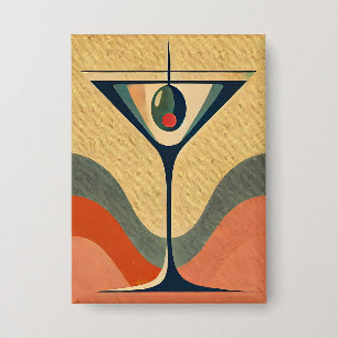 Mittelalter Moderne "Pimento olive martini wave" Button