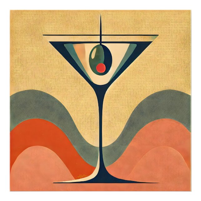 Mittelalter Moderne "Pimento olive martini wave" Fotodruck (Vorne)