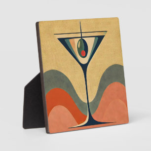 Mittelalter Moderne "Pimento olive martini wave" Fotoplatte