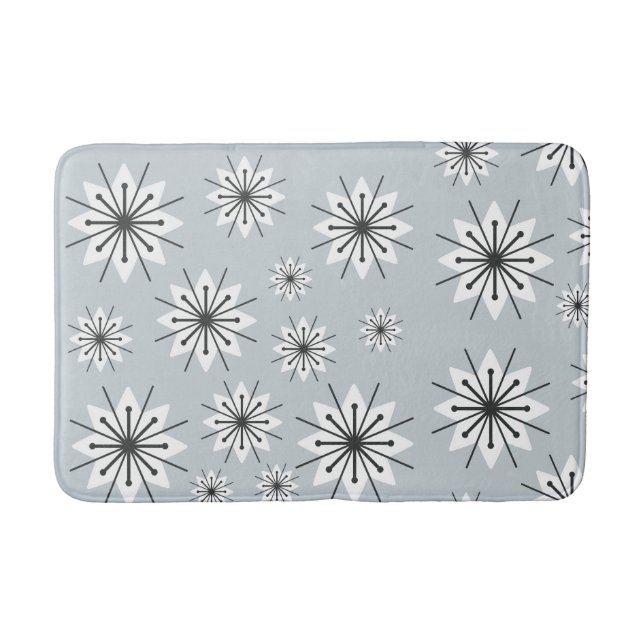 Mittelalter Moderne Schneeflocken Silber Badematte (Vorderseite)