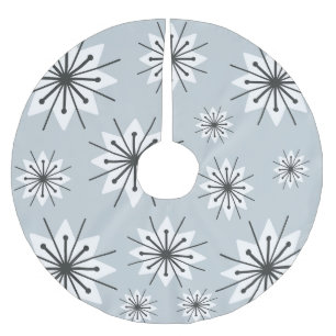 Mittelalter Moderne Schneeflocken Silber Polyester Weihnachtsbaumdecke