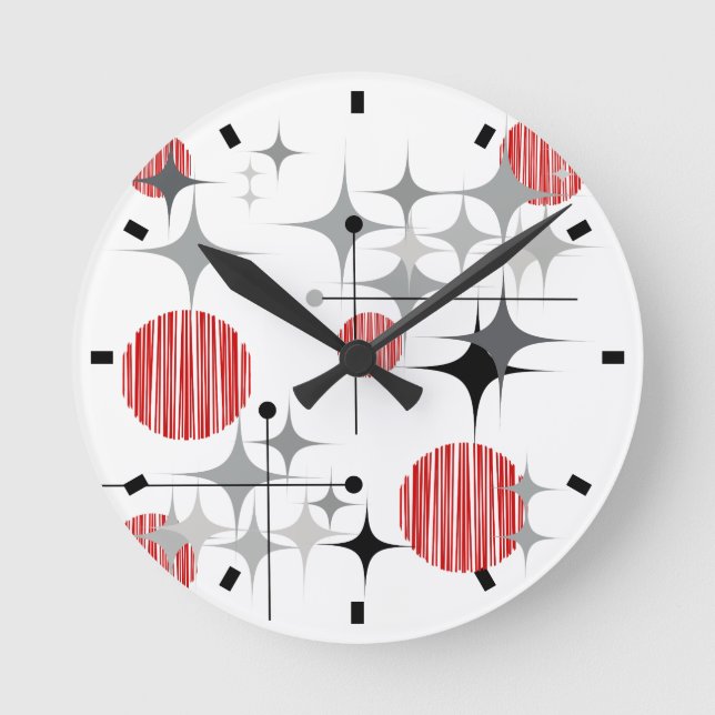 Mittelalter Moderne Sternexplosionen und Globalisi Runde Wanduhr (Vorderseite)