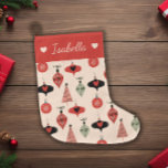 Mittelalter Moderne Weihnachten Pesonalisiert Großer Weihnachtsstrumpf<br><div class="desc">Mit diesem personalisierten Weihnachtsfest-Strumpf, der klassische Weihnachtsschmuck in festlichem Rot, Grün und Schwarz zeigt, verleihen Sie Ihrem Urlaubsstil eine Touch Charme. Dieser Strumpf ist perfekt für das Hängen am Kamin oder unter dem Baum geeignet und kann mit Ihrem Namen oder Ihrer Nachricht individuell angepasst werden. Ideal, um Ihren Feierlichkeiten eine...</div>
