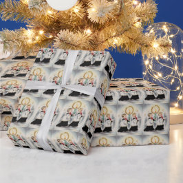 Mittelalter Moderne Weihnachtsmänner der 50er Jahr Geschenkpapier