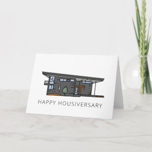 Mittelalter Moderne Zuhause Happy Housiversary Cli Karte