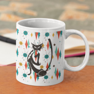 Mittelalter Moderner 50er Coole Katze Kaffeetasse