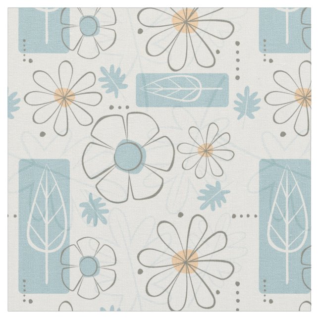 Mittelalter Moderner 50er Floral Print Stoff (Nahaufnahme)