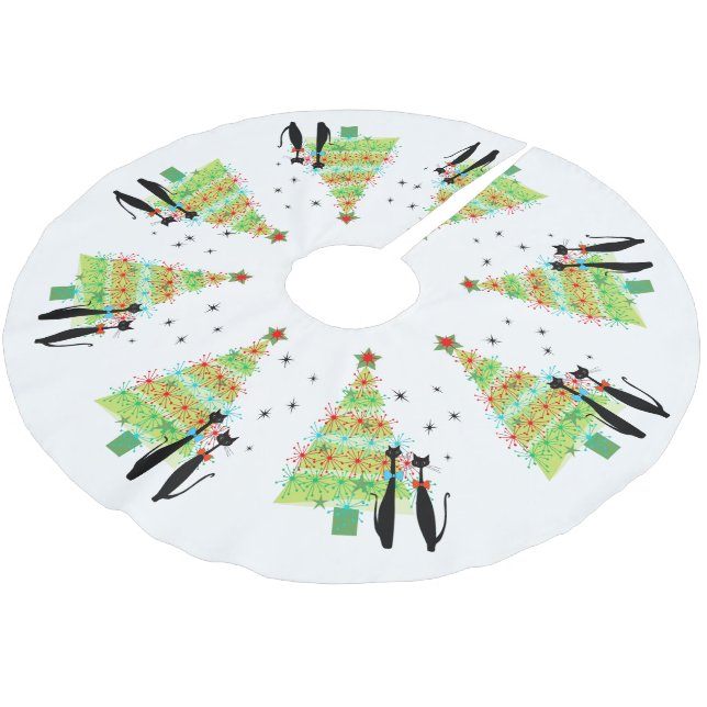 Mittelalter Moderner Cooler Weihnachtsbaum für Kat Polyester Weihnachtsbaumdecke (Schrägansicht)