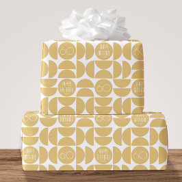 Mittelalter Moderner Geburtstag Retro 60. Gelb Geschenkpapier