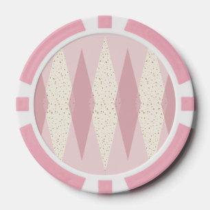 Mittelalter Moderner Pink Raute Poker Chip