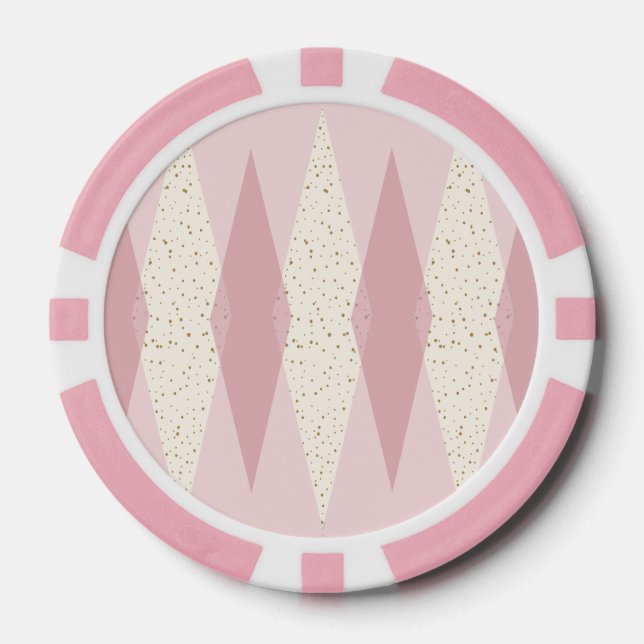 Mittelalter Moderner Pink Raute Poker Chip (Vorderseite)