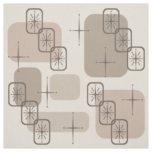 Mittelalter Moderner Sputnik Taupe Stoff (Muster)