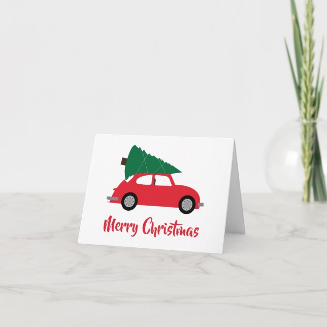 Mittelalter Moderner Weihnachtsbaum und Roter Wage Karte (Vorderseite)