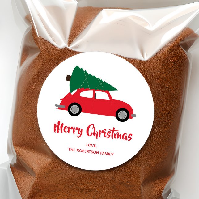 Mittelalter Moderner Weihnachtsbaum und Roter Wage Runder Aufkleber (Von Creator hochgeladen)