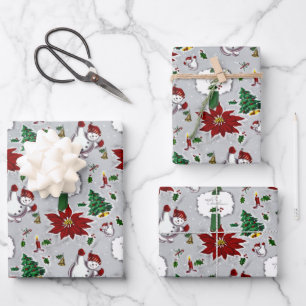 Mittelalter Moderner Weihnachtsmix Geschenkpapier Set