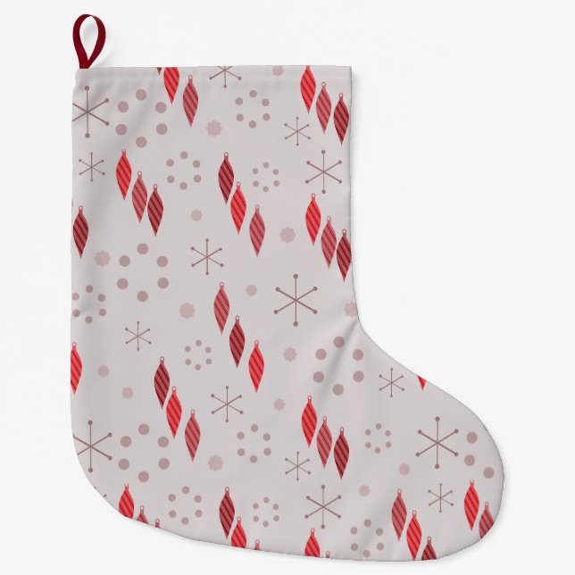 Mittelalter Moderner Winter Rot Großer Weihnachtsstrumpf (Vorderseite)