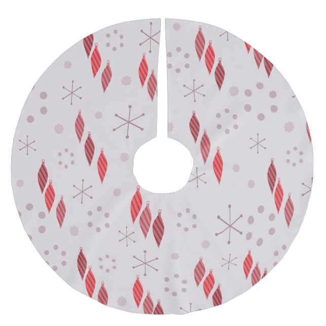 Mittelalter Moderner Winter Rot Polyester Weihnachtsbaumdecke (Vorderseite)