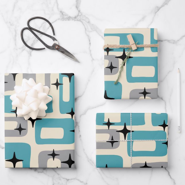 Mittelalter Modernes Abstraktes Muster Geschenkpapier Set (Vorderseite)