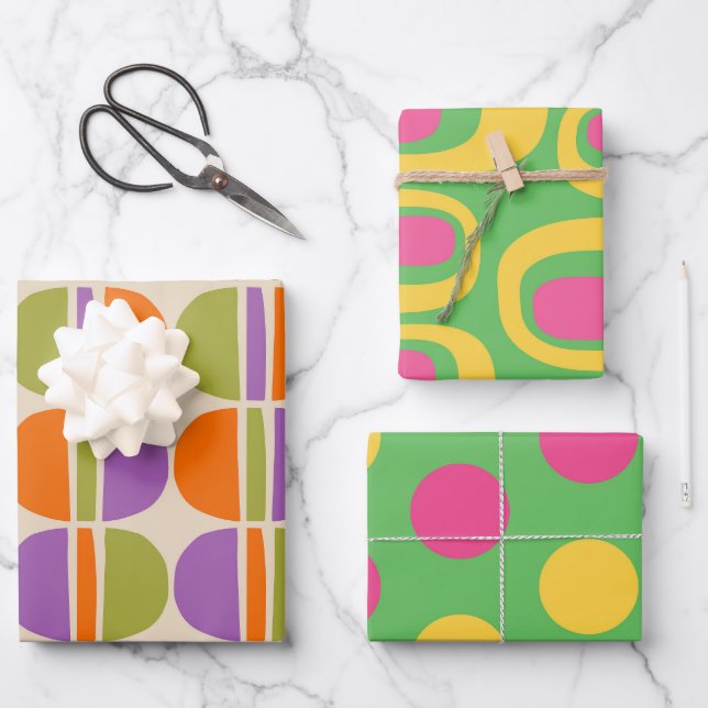 Mittelalter Modernes Abstraktes Muster Geschenkpapier Set (Vorderseite)