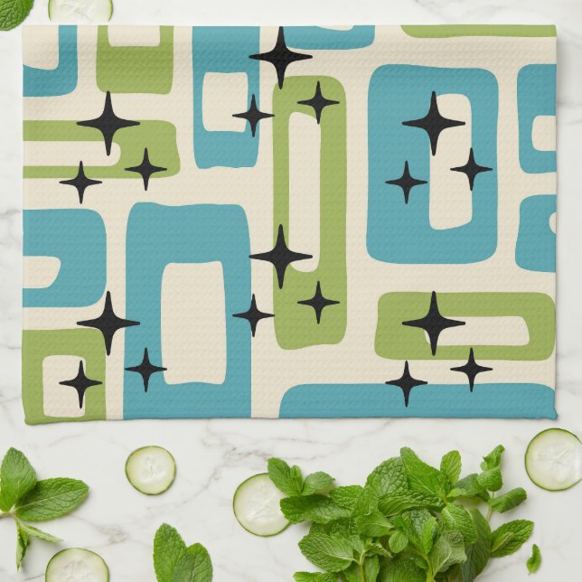 Mittelalter Modernes Abstraktes Muster Geschirrtuch (Gefaltet)