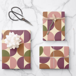 Mittelalter Modernes Abstraktes Muster Lila & brau Geschenkpapier Set