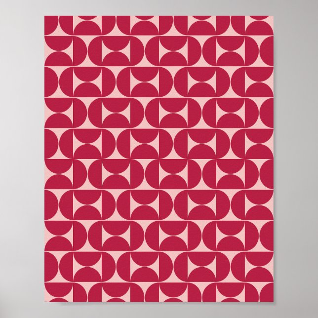 Mittelalter Modernes Abstraktes Muster Magenta Poster (Vorne)