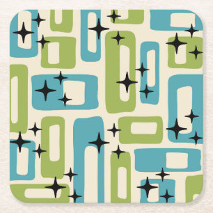 Mittelalter Modernes Abstraktes Muster Rechteckiger Pappuntersetzer