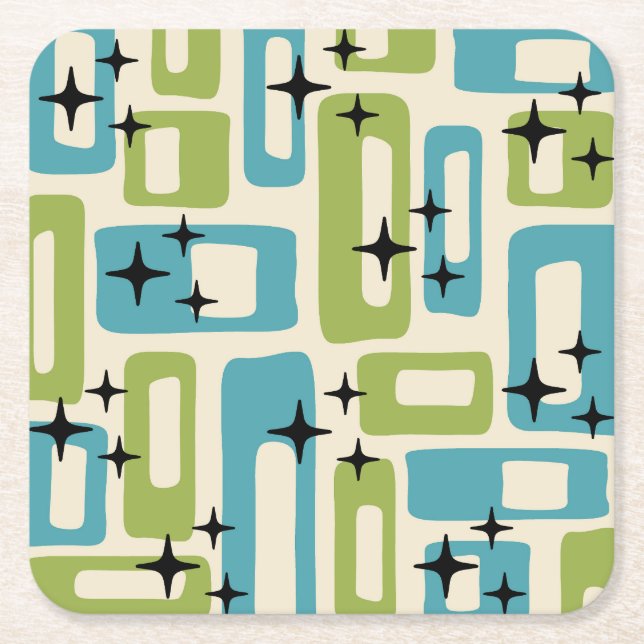 Mittelalter Modernes Abstraktes Muster Rechteckiger Pappuntersetzer (Vorderseite)