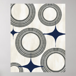 Mittelalter Modernes Abstraktes Poster-Grau Blue Poster