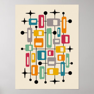 Mittelalter Modernes Atomprogramm Abstrakt Poster