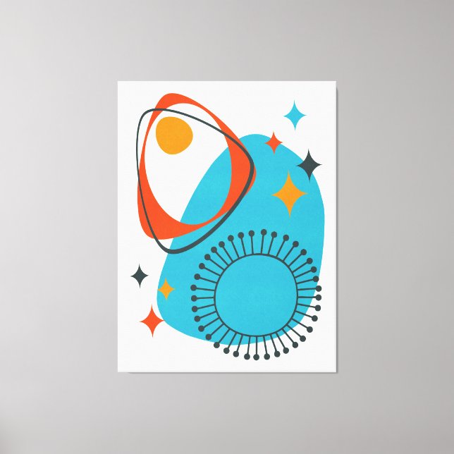 Mittelalter Modernes Atomzeitalter 14 Blau, Rot, O Leinwanddruck (Vorderseite)