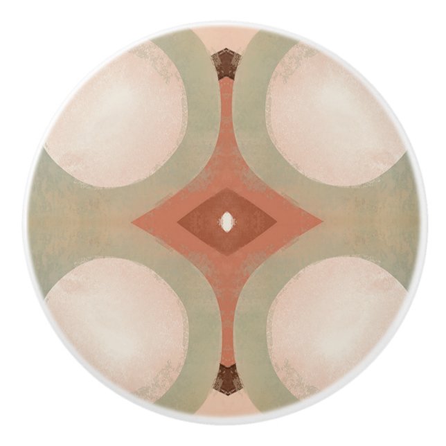 Mittelalter Modernes Bio Muster Mini Terrakotta au Keramikknauf (Vorderseite)