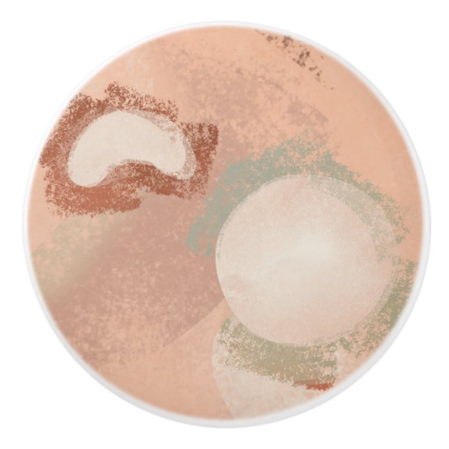 Mittelalter Modernes Bio Muster Terracotta Minze Keramikknauf (Vorderseite)