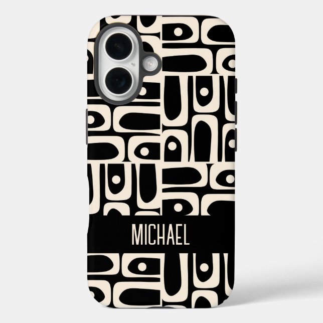 Mittelalter Modernes Piquet Personalisiert Schwarz Case-Mate iPhone Hülle (Rückseite)
