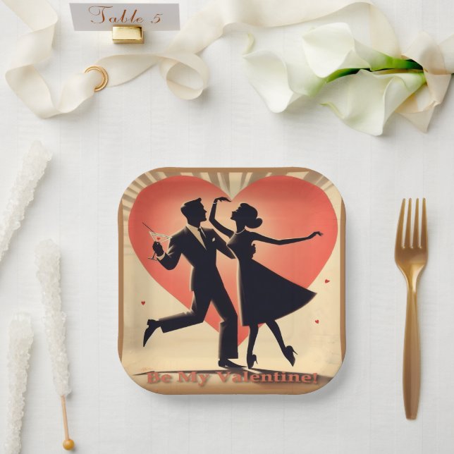 Mittelalter Modernes Valentine Tanzpaket Pappteller (Hochzeit)