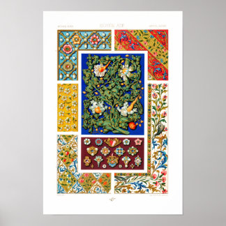Mittelalter Muster von Albert Racinet Poster